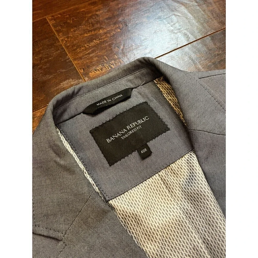 Banana Republic Mens Tailored Fit Slim Stretch Suit/Sport Coat Sz 40R